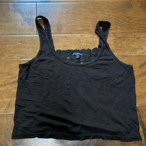 American Eagle black tank top with crochet back